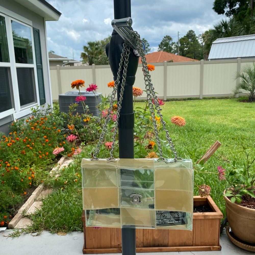 Chanel Clear Vinyl Ptachwork Naked Flap Translucent Bag